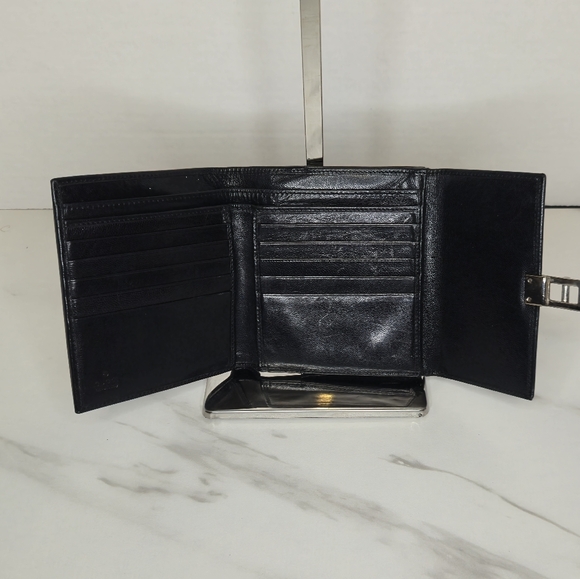 Gucci Vintage Black Leather Unisex Compact Wallet - Picture 6 of 12